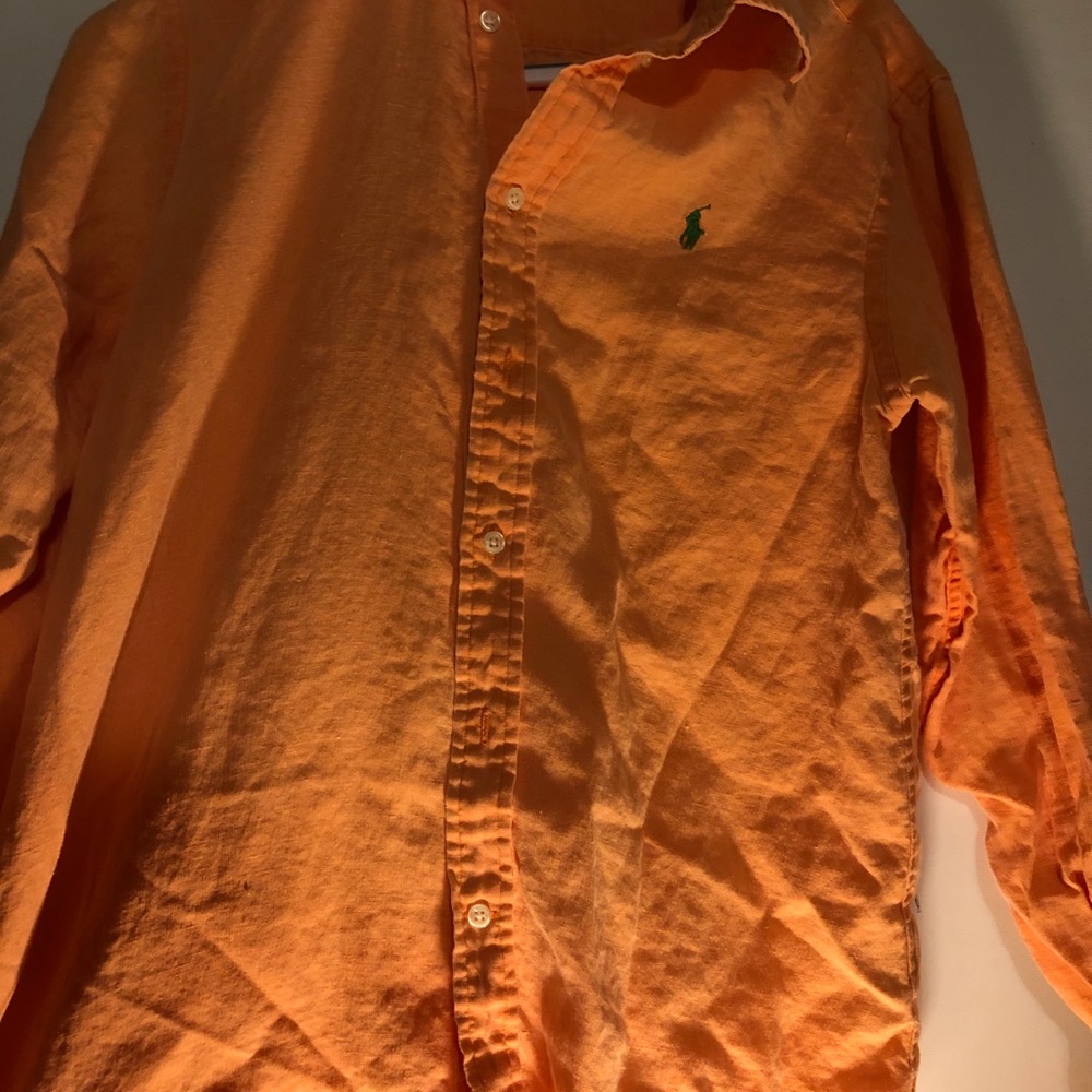 Ralph Lauren Orange Button Up Shirt Small